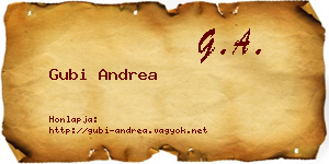 Gubi Andrea névjegykártya